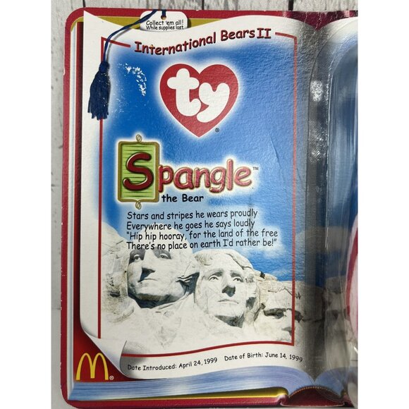 TY Teenie BEANIE BABIES "Spangle The BEAR" International 1999 Bears McDonalds - Picture 3 of 11